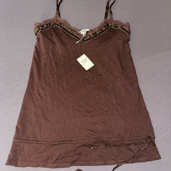 Abercrombie & Fitch Brown tank top with lace lining on the top Size S - Picture 1 of 4
